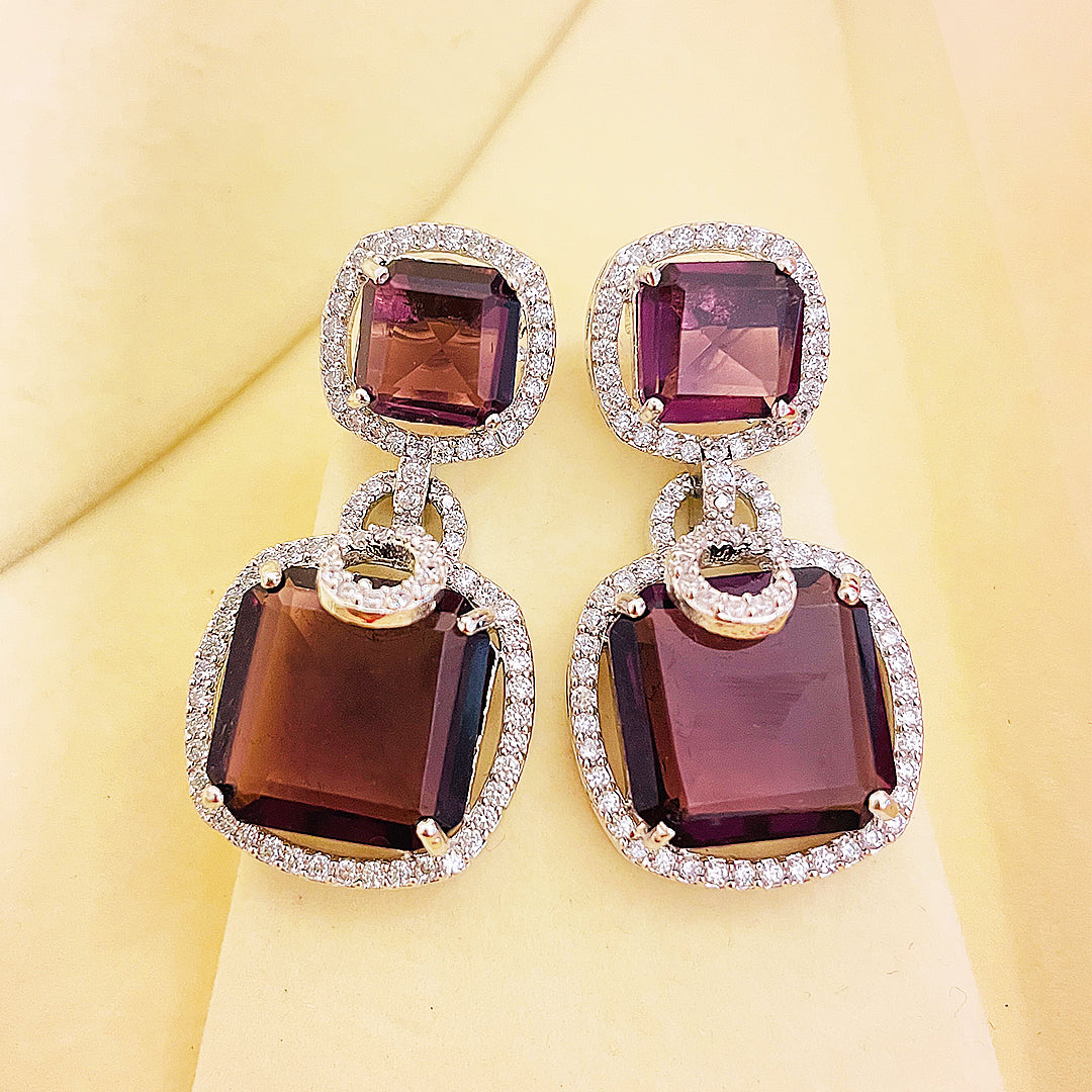Lucienne CZ Drop AD Earrings