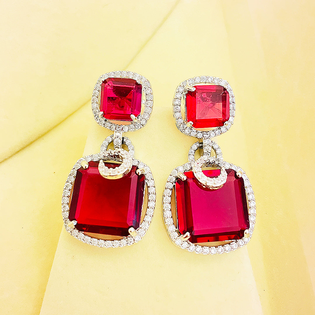 Lucienne CZ Drop AD Earrings