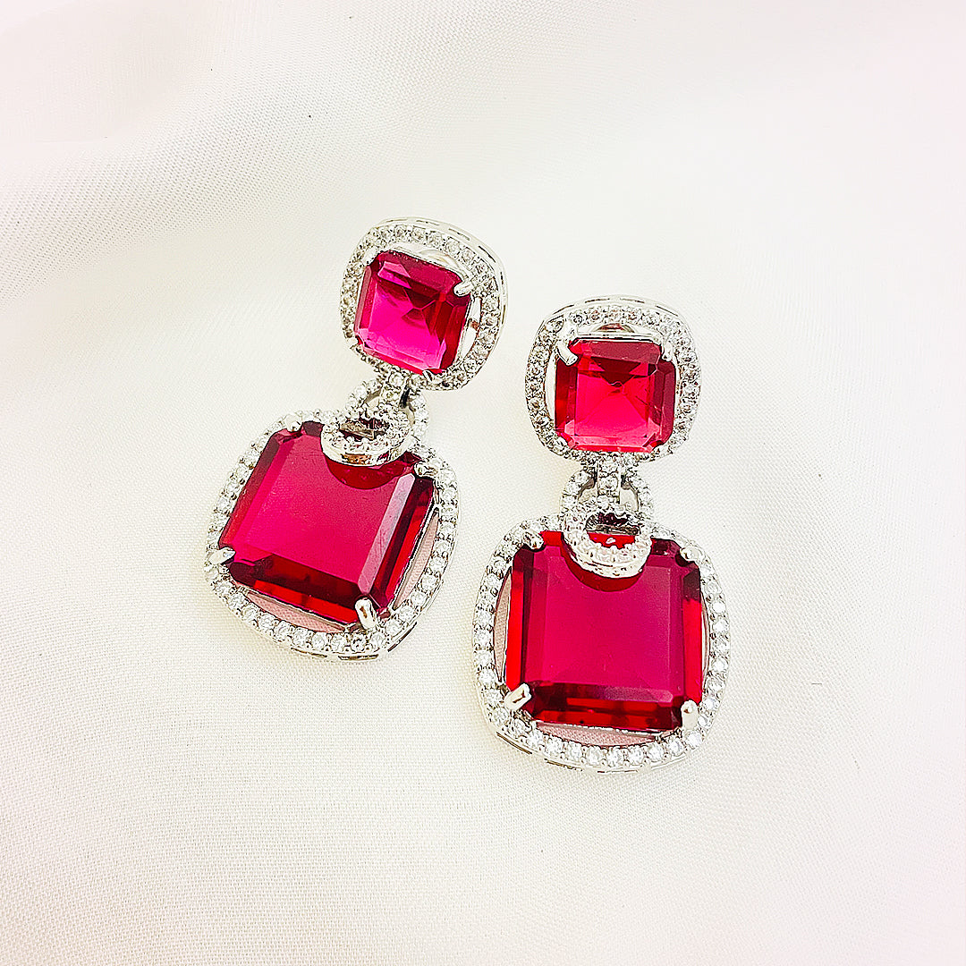 Lucienne CZ Drop AD Earrings