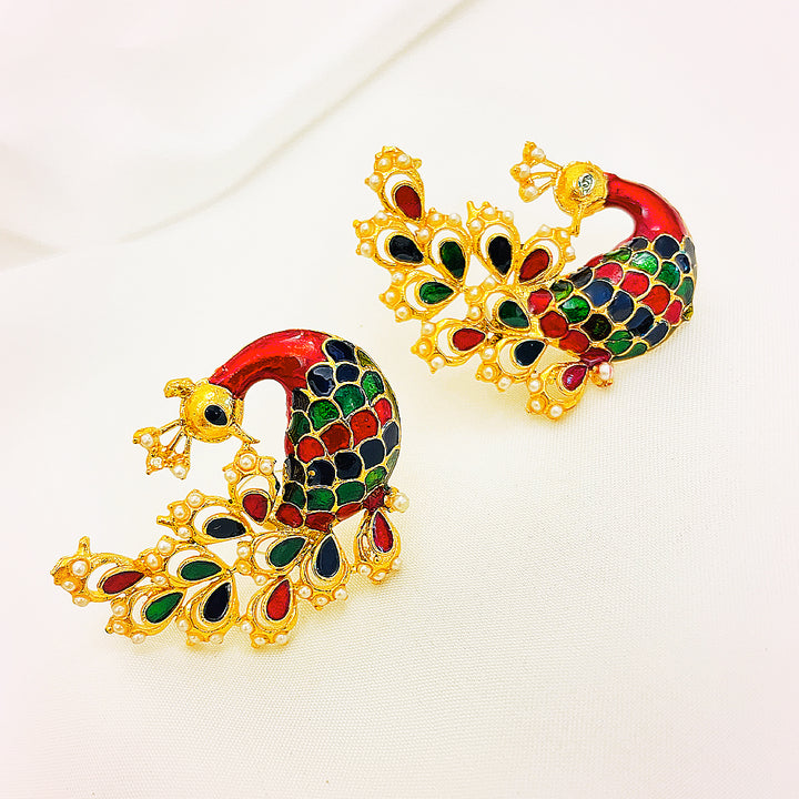 Moor Meena Kundan Gold Plated Studs