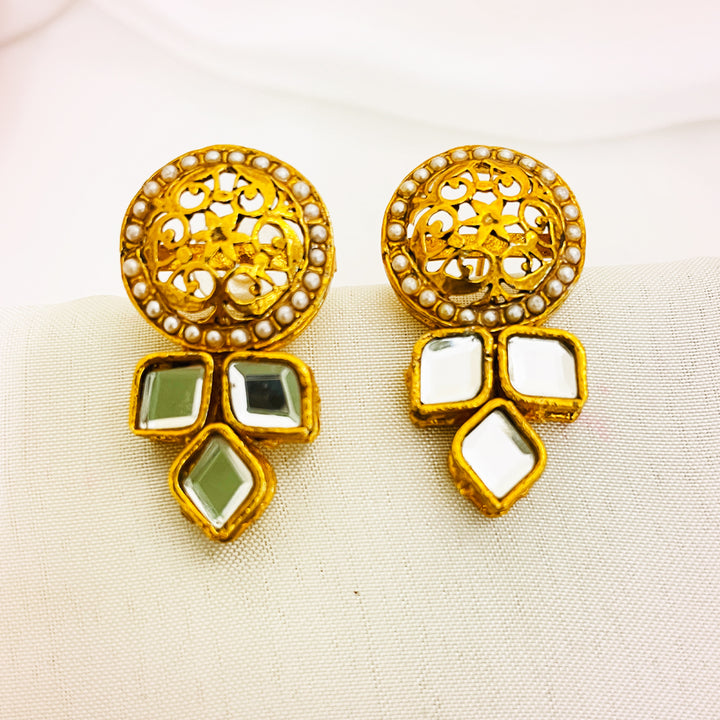 Nazi Gold Plated Kundan Studs