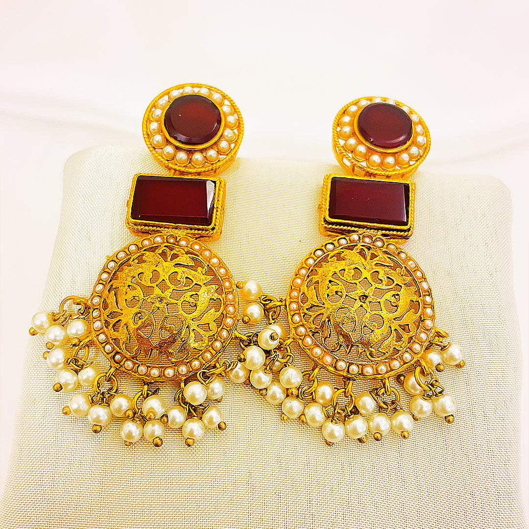 Kundan Gold-Plated Nagina Earrings