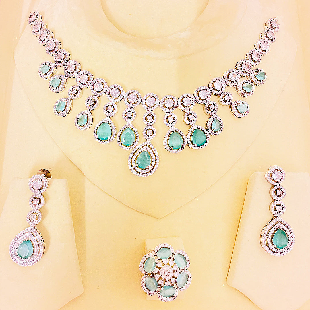 Demi Teardrop Cascade Necklace Set
