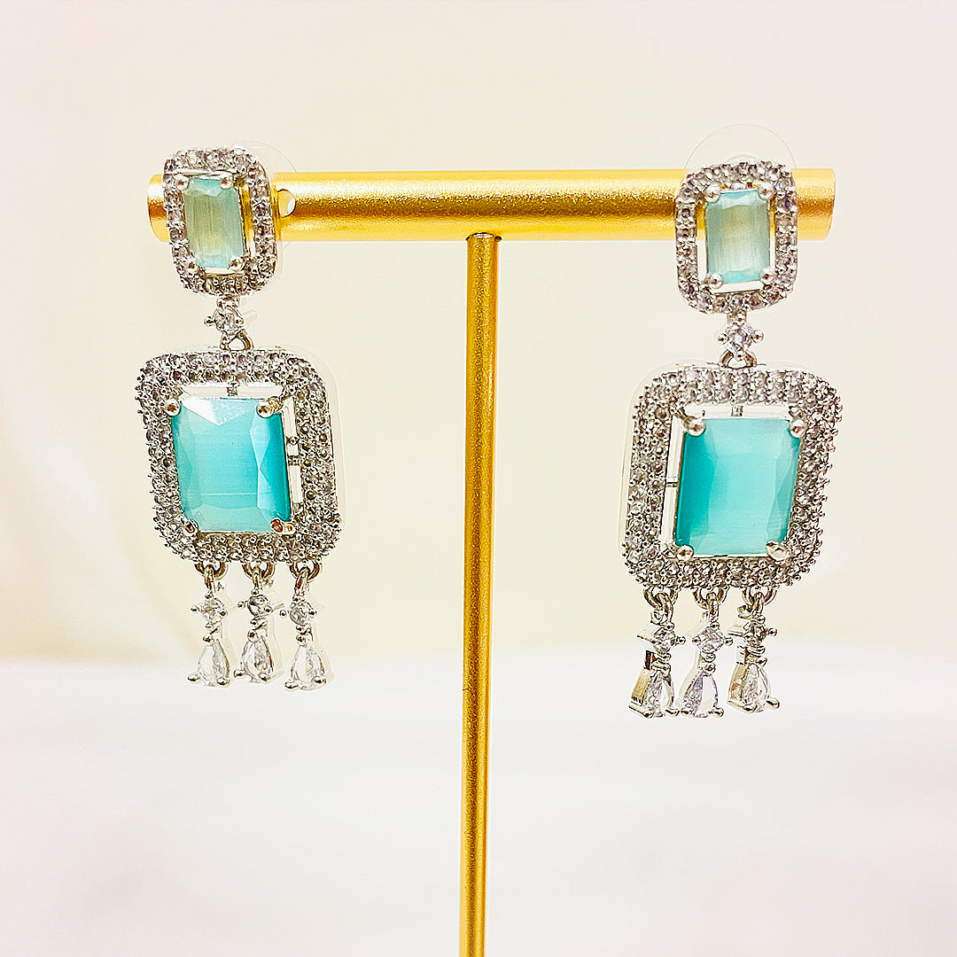 Danica Necklace Set - Emerald-Cut Fringe Elegance