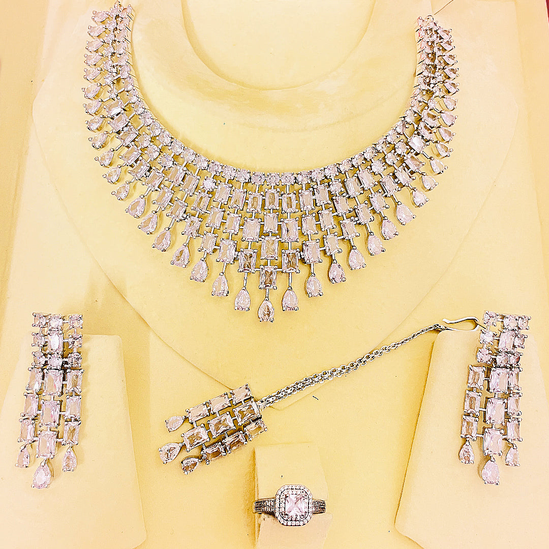 Dahlia Geometric Cascade Necklace Set