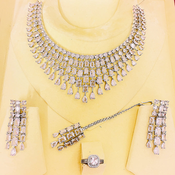 Dahlia Geometric Cascade Necklace Set