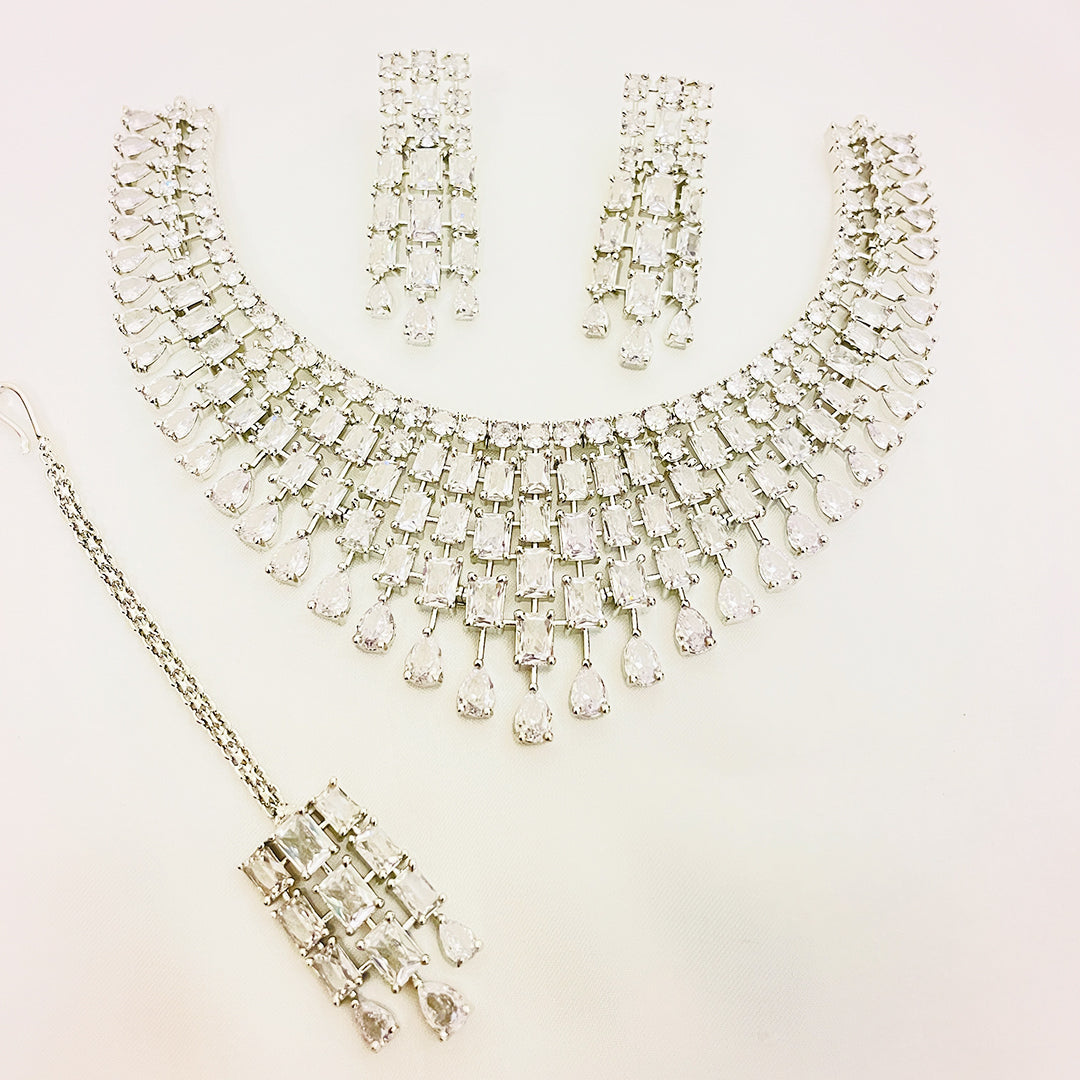 Dahlia Geometric Cascade Necklace Set