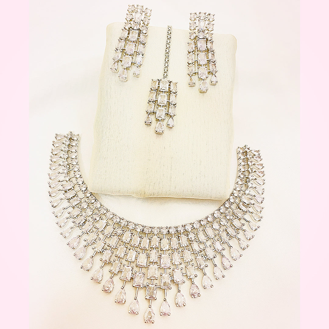 Dahlia Geometric Cascade Necklace Set