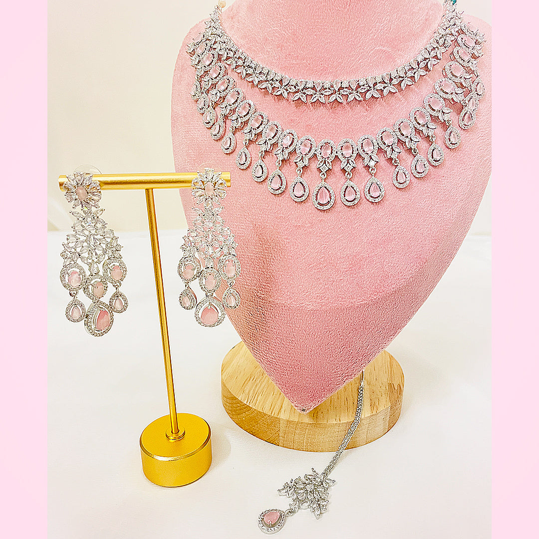 Diana Necklace Set – Cascading Teardrop CZ Elegance