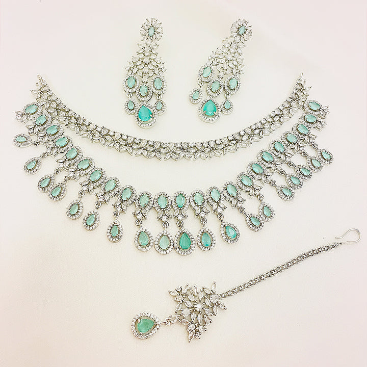 Diana Necklace Set – Cascading Teardrop CZ Elegance