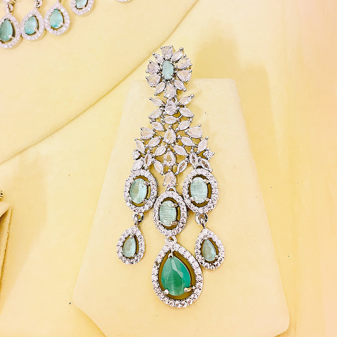 Diana Necklace Set – Cascading Teardrop CZ Elegance